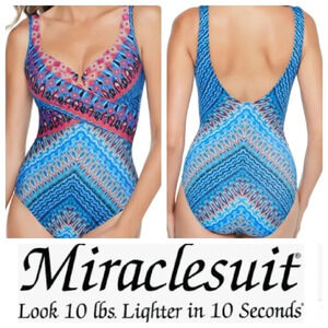 🆕️2024 Arrival Miraclesuit Casablanca Criss Cross Escape Sz 10 women's swimsuit